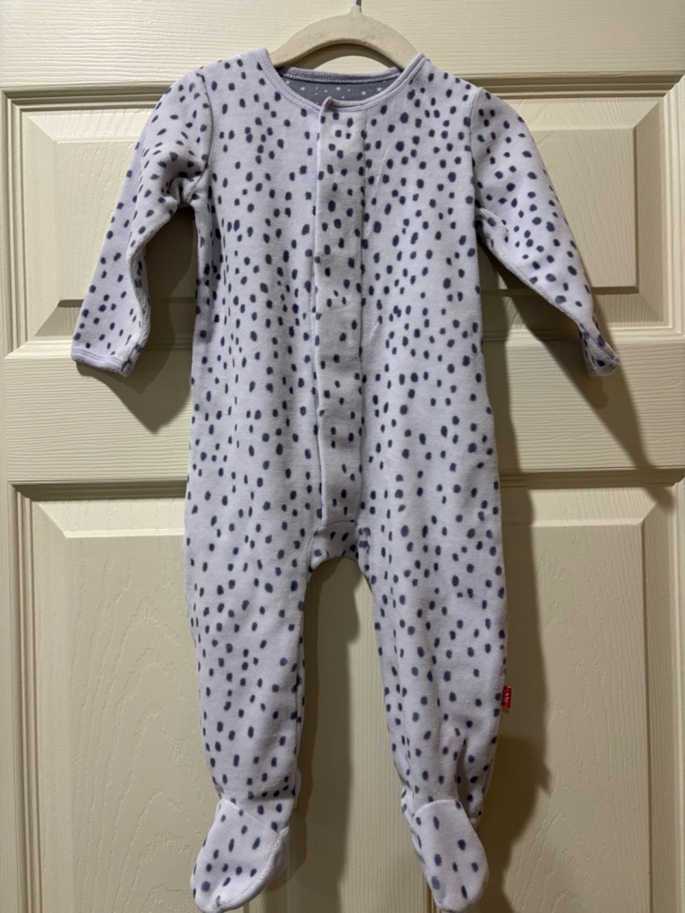 Magnetic Me White One-Piece Footed Sleeper with Spots